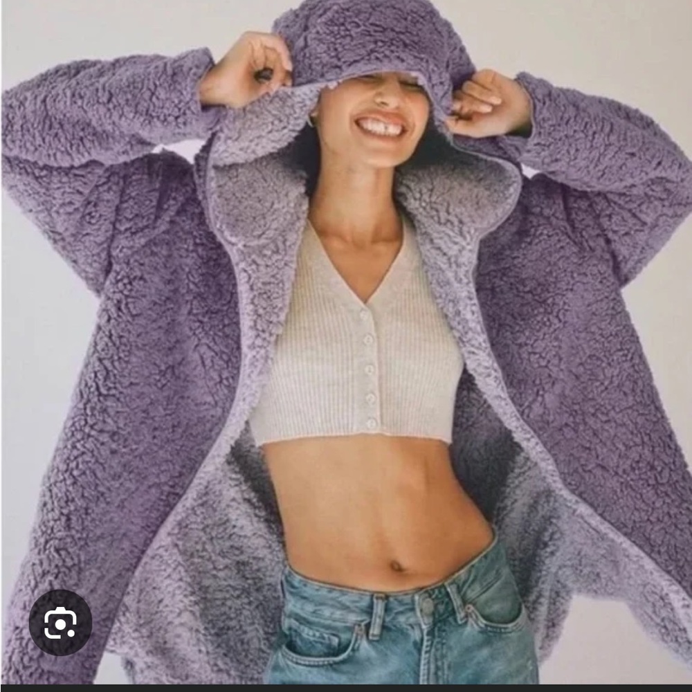 Urban Outfitters Lavender Sherpa Coat
